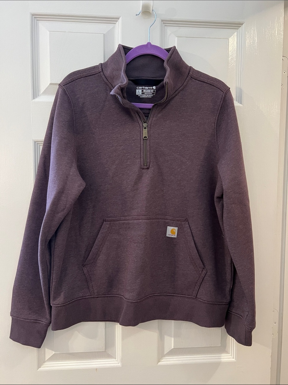 Carhartt Womens Plum Half-Zip Pullover Sweatshirt